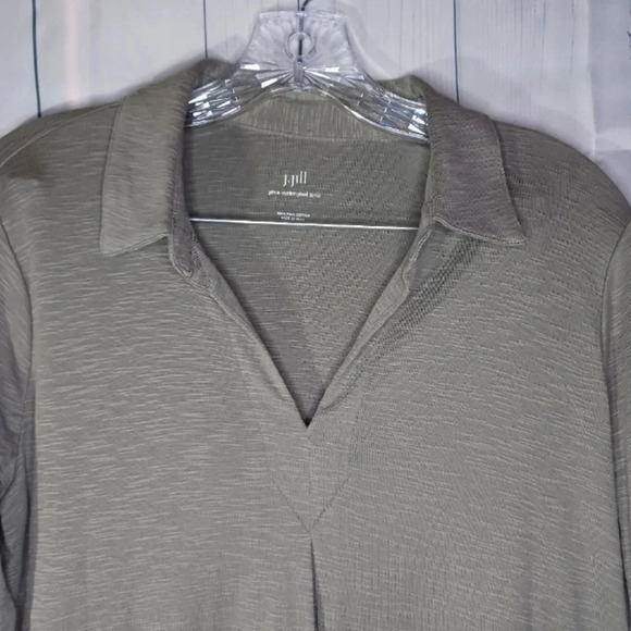 J.Jill Pima center-pleat tunic long sleeve shirt - Picture 2 of 7